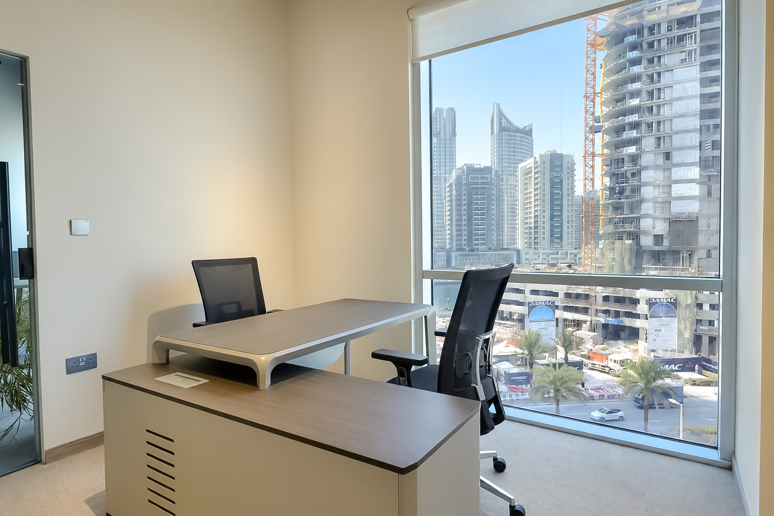 Private office overlooking the Business Bay skyline